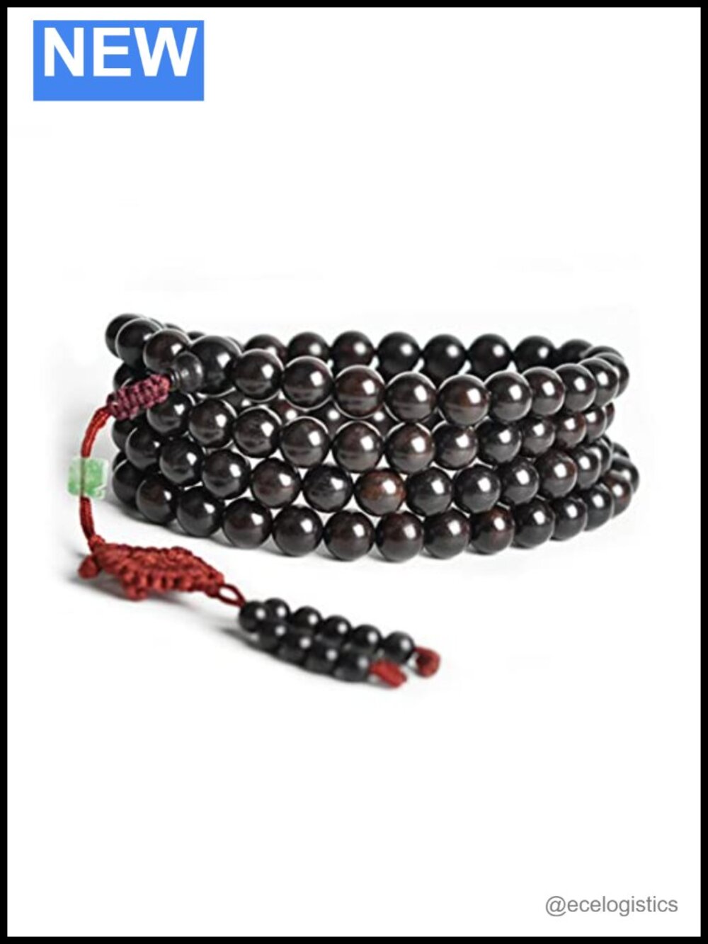 Natural Black Sandalwood 12mm Beads 108 Mala Necklace Buddhist Yoga
